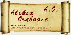 Aleksa Orabović vizit kartica